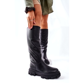 Damskie Wysokie Kozaki Czarne Little Bit 1