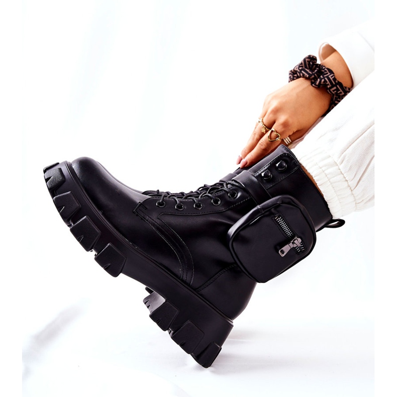 PG1 Botki Workery Z Nerką Na Pasku Czarne Lanstrom 1