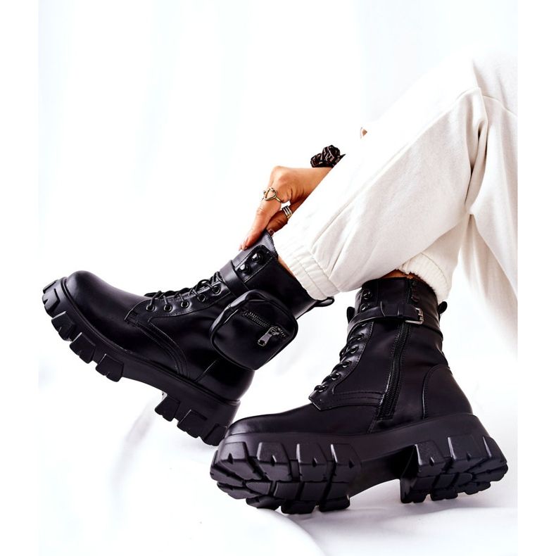 PG1 Botki Workery Z Nerką Na Pasku Czarne Lanstrom 2