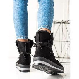 TRENDI Czarne Śniegowce Z Zamszu 1