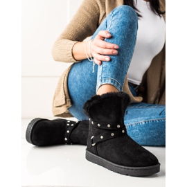 TRENDI Czarne Mukluki Z Cyrkony 2