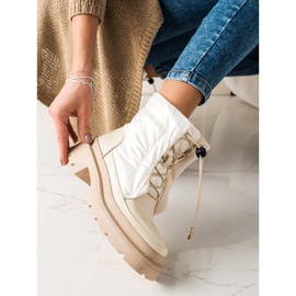 Small Swan Beżowe Śniegowce Na Platformie beżowy 1