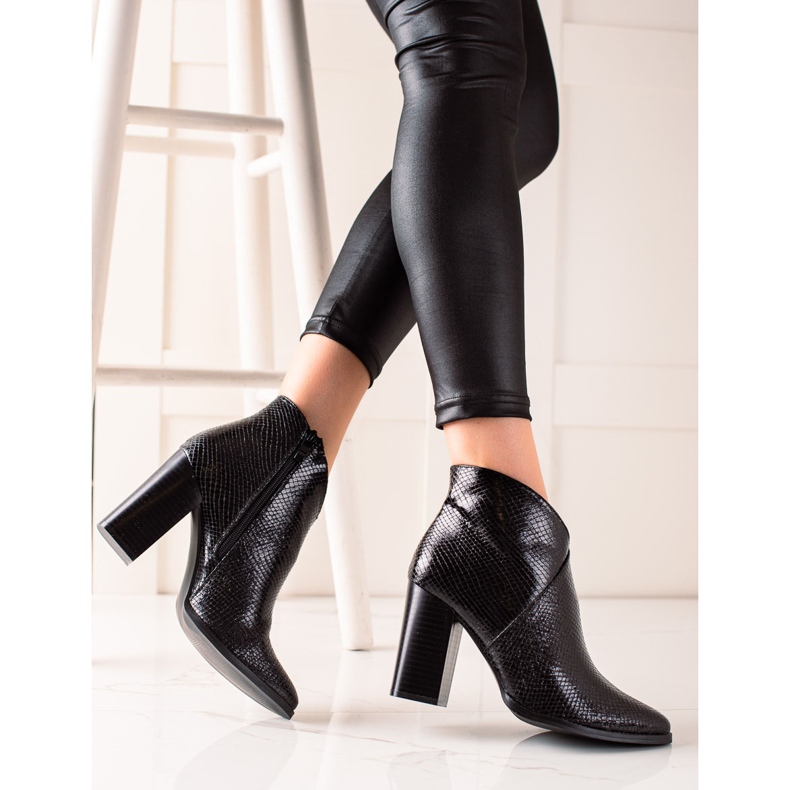 Filippo Czarne Botki Snake Print 2