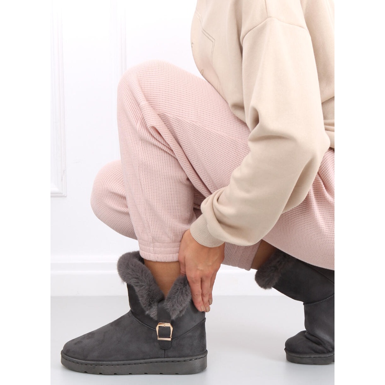 Śniegowce damskie z klamerką Wibo Grey szare 1