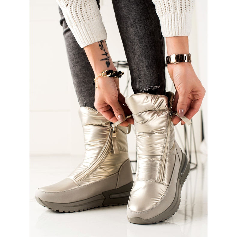 Weide Casualowe Srebrne Śniegowce srebrny 1