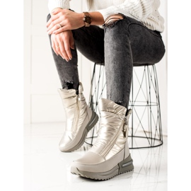 Weide Casualowe Srebrne Śniegowce srebrny 2