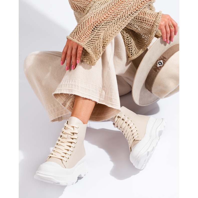 Seastar Sneakersy Na Platformie beżowy 1