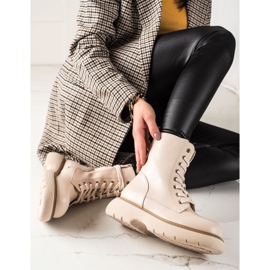 TRENDI Beżowe workery na platformie beżowy 1