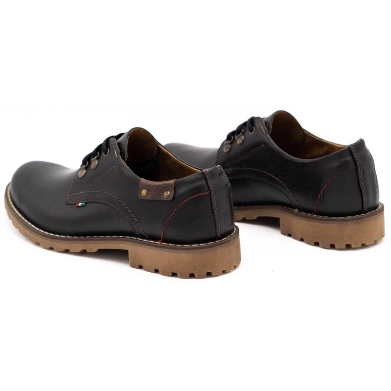 Olivier Buty męskie trzewiki skórzane 812MP czarne z brązem brązowe 4