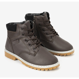 Brązowe ocieplane trapery męskie Adrien 1