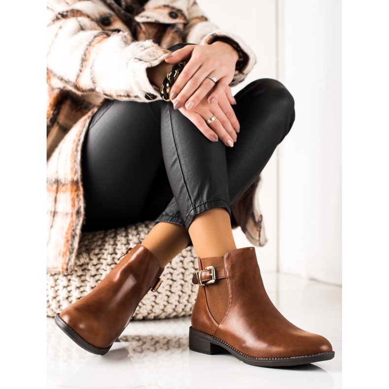 Chc Shoes Wygodne Brązowe Botki 1