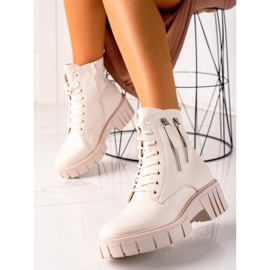 Goodin Modne Traperki Z Ozdobnymi Suwakami beżowy 1