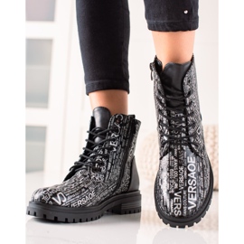 Goodin Modne workery z printem czarne 2