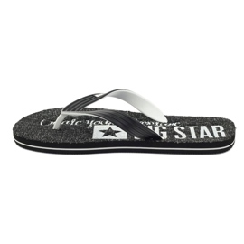 Big Star 174621 klapki buty męskie japonki białe czarne 2