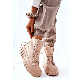 PH1 Ocieplane Trampki Na Platformie Beżowe Marlow beżowy 2