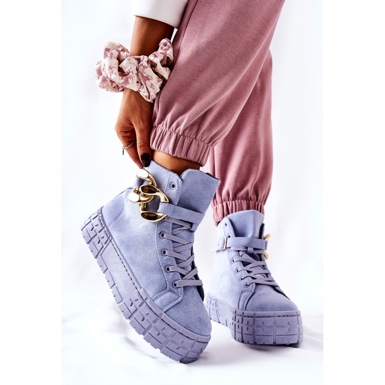 Wysokie Trampki Na Platformie Niebieskie Evenia 2