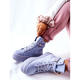 Wysokie Trampki Na Platformie Niebieskie Evenia 1