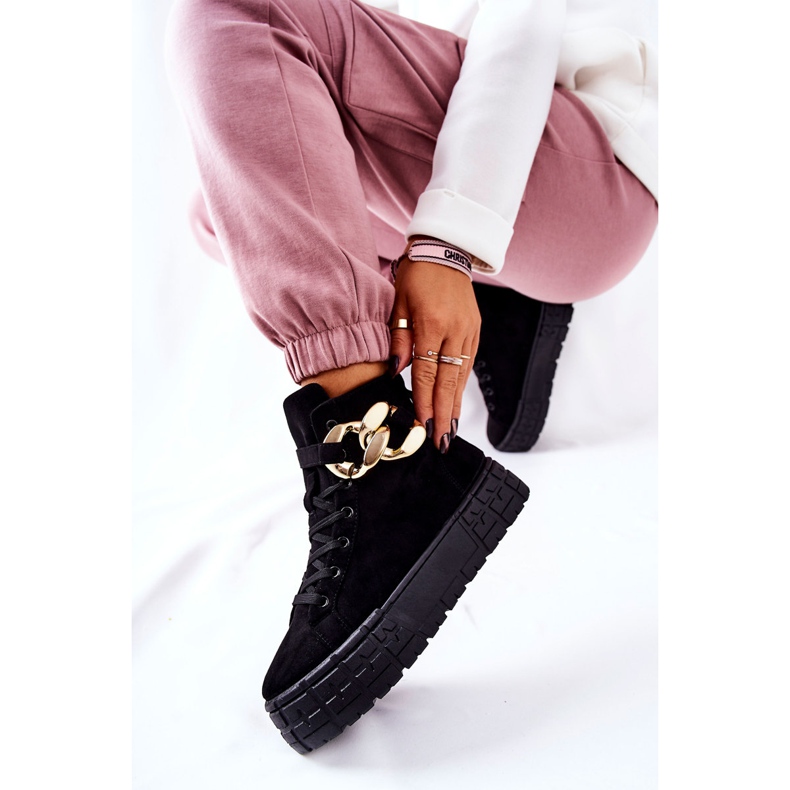 Wysokie Trampki Na Platformie Czarne Evenia 1