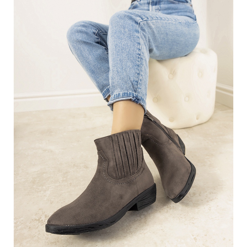 Szare botki kowbojki ocieplane Saucier 1