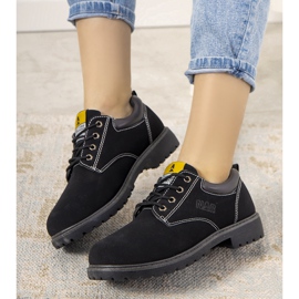 Czarne półbuty na grubej podeszwie Pelland 2