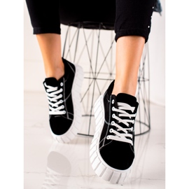 TRENDI Czarne Trampki Na Platformie 1