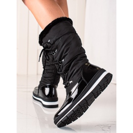 TRENDI Wysokie Śniegowce Z Futerkiem czarne 2