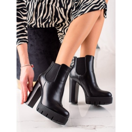 Camo Klasyczne Botki Na Wysokim Obcasie czarne 2