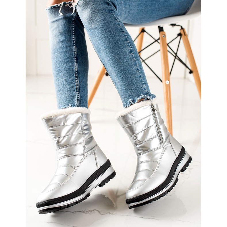 TRENDI Klasyczne Śniegowce Na Suwak srebrny 1