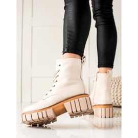 Seastar Botki Traperki Na Platformie beżowy 1