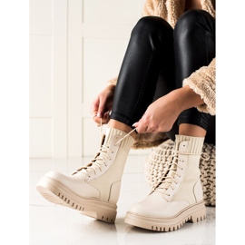 Seastar Wysokie Beżowe Traperki beżowy 1