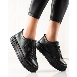 Goodin Trampki Z Eko Skóry Na Platformie czarne 1