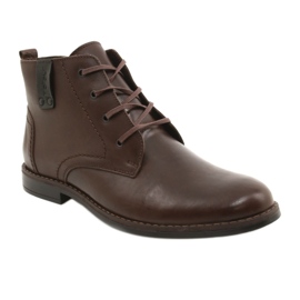 Polbut Buty męskie zimowe C20F ciemny brąz brązowe 8