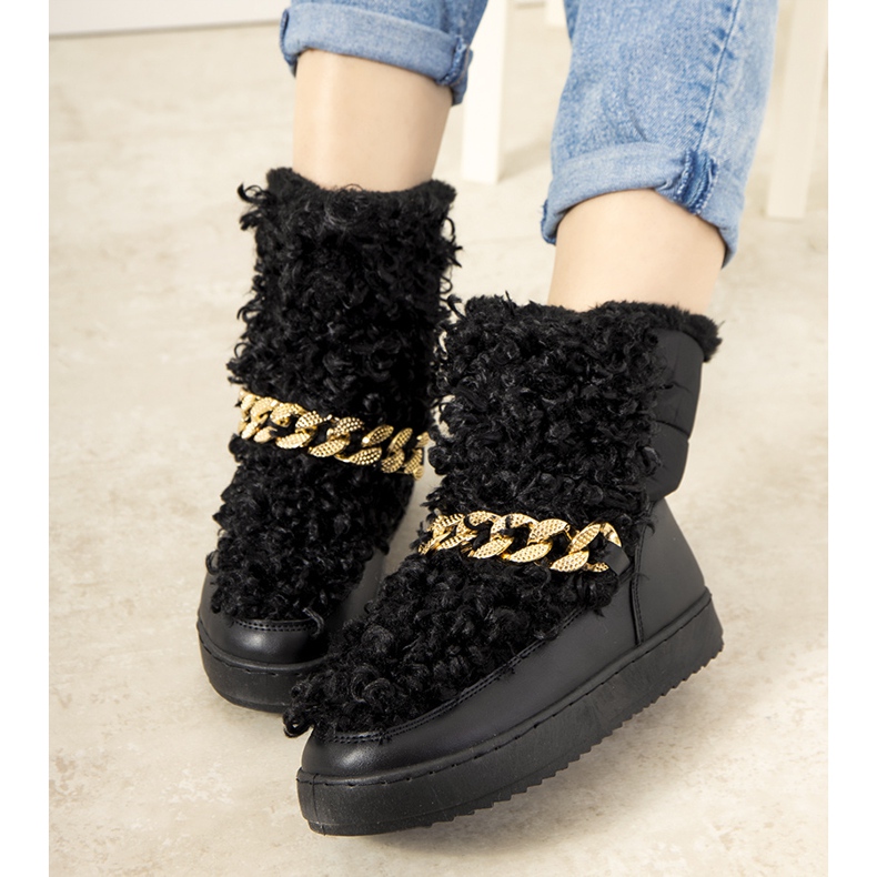 Czarne śniegowce z futerkiem Montminy 2