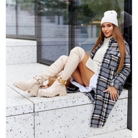 Wysokie Kozaki Z Ozdobnym Elementem Beżowe Masha beżowy 2