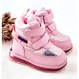 PJ2 Ocieplane Śniegowce Botki Na Suwak Różowe Hesiera 1