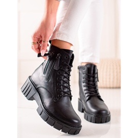 Goodin Modne Traperki Z Ozdobnymi Suwakami czarne 1