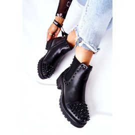 PG1 Botki Sztyblety Z Dżetami Czarne Comonis 1