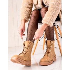 TRENDI Klasyczne Brązowe Trapery beżowy 2