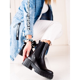 Seastar Czarne Botki Na Platformie 2