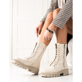 Seastar Beżowe Traperki Z Ozdobnym Suwakiem beżowy 1