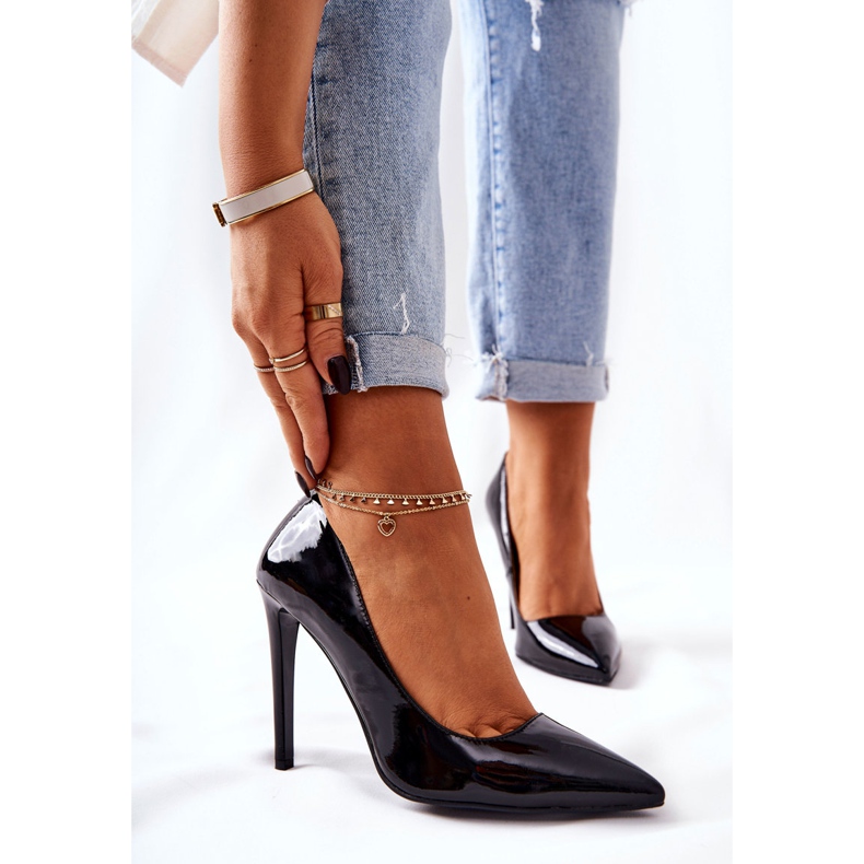 Lakierowane Szpilki W Szpic Monnari 0220-020 Czarne 1