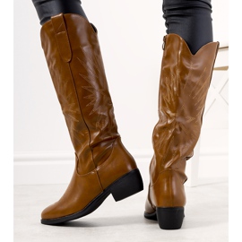 Brązowe Kozaki kowbojki ocieplane wysokie Berthiaume 1