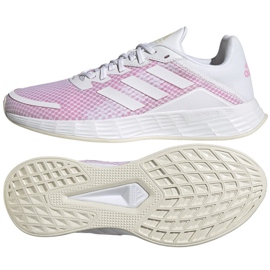 Buty do biegania adidas Duramo Sl K W H04631 białe różowe 2