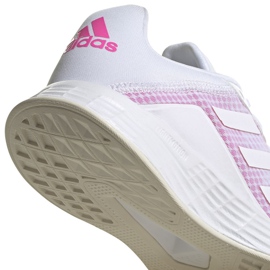 Buty do biegania adidas Duramo Sl K W H04631 białe różowe 6