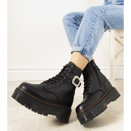 Czarne damskie botki ocieplane Henra 2