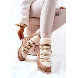 Ocieplane Botki Trapery Beżowe Jiliana beżowy 2