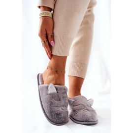 PE1 Papcie Błyszczące Kotki Z Uszami Szare Kaisy srebrny 1