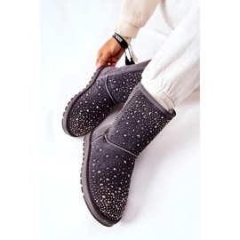 Mukluki Ocieplane Z Dżetami Szare Mariella srebrny 1