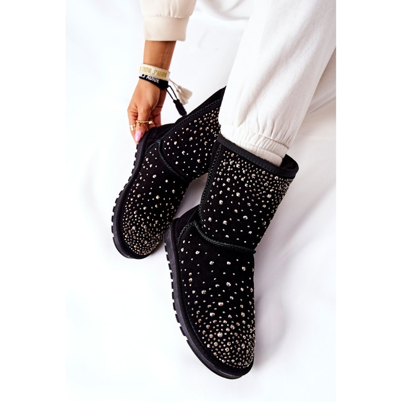 Mukluki Ocieplane Z Dżetami Czarne Mariella 1