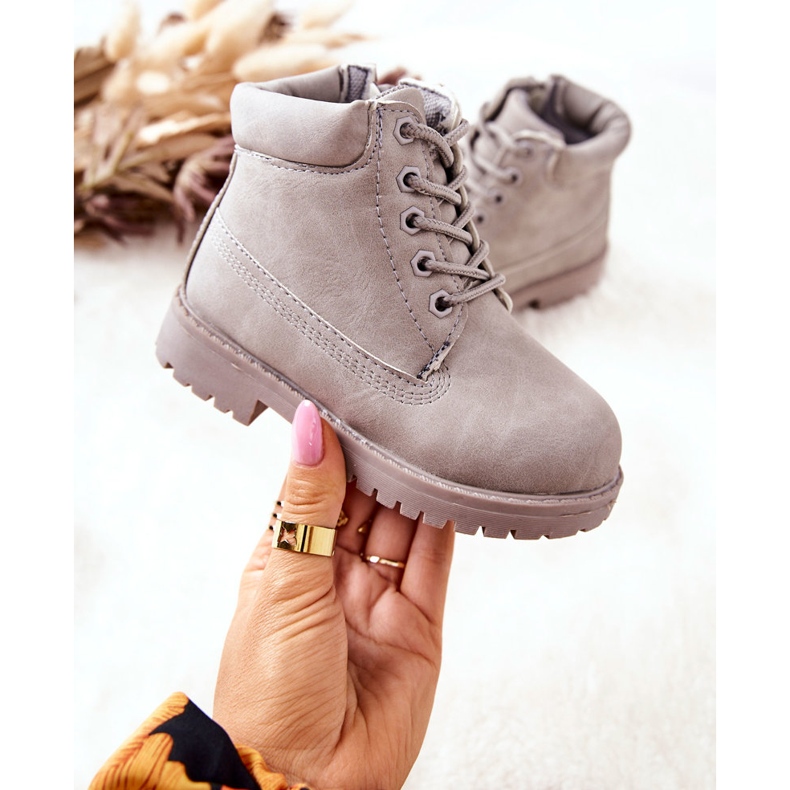 FR1 Dziecięce Trapery Botki z Suwakiem Szare Dexter 2